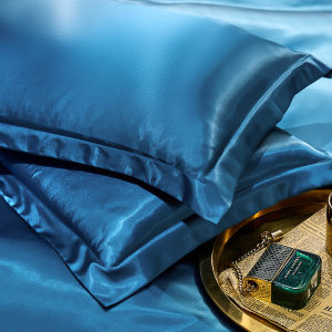 Pure Color Silk Pillowcase Silky Double-Sided One-Pair Package  Silk Beauty Comfortable Summer Silk Satin Single Pillow Case