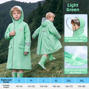Student New Design Raincoat With Backpack Protection
