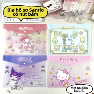 Button Closure Lovely Kuromi A4 File Folder