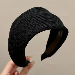 Matching Gray Knitted Wide Brim Hair Hoop Elegant