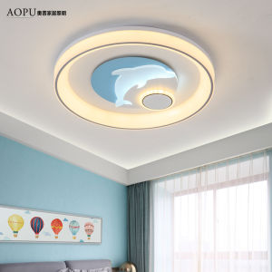 Modern Minimalist Master Bedroom Ceiling Light Iron Art round Lampshade LED Lighting for Bedroom Living Room Study Room