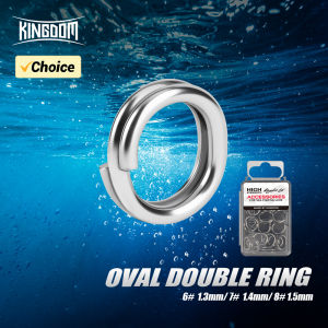 Kingdom 20pcs GT Sea Fishing Split Rings 6# 7# 8# 304 Stainless Steel Sea Fishing Double Ring Sea Fishing Accessories Tackle