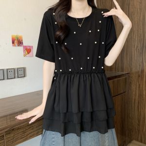 Beading Slim Fit Tunic Top Plus Size