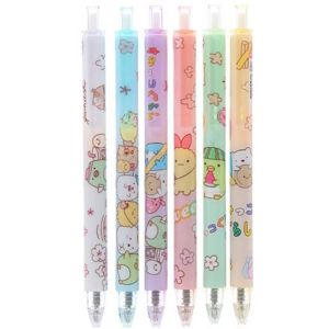 4/6Pcs SUMIKKO GURASHI Cute animal pattern 0.5mm Mechanical Gel Pen Stationery Pens for School Office Writing Supplies kids Gift
