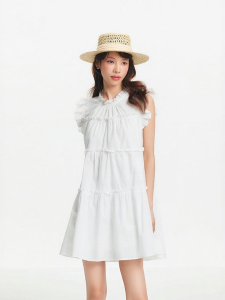 Semir | Summer Short Sleeve Ruffle Hem Tiered Dress