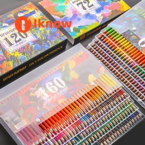 I know Brutfuner 48/72/120/150/160/180/260 Colors Professional Oil Colour/Water Soluble Pencil Set Artist Painting Sketching Wood Color Pencil School Art Supplies