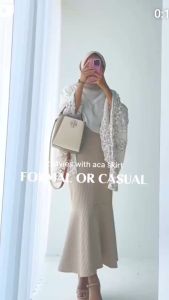 PROMO ROK PANJANG SPAN RAJUT MODEL HIGWAIST KOREAN WANITA REMAJA JUMBO 80KG