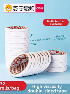 deli | Deli Double-Sided Tape Ultra-Thin Hand-Tearable Strong Adhesive Clear Wall-Stick Student-Childrens Stationery Business Supplies
