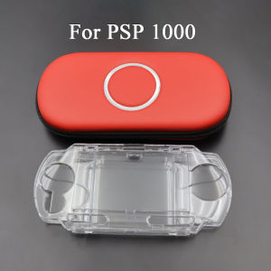 2-in-1 Red/Blue/Black Hard EVA Carry Bagry Bag + Clear Crystal Protective Case for Sony PSP 1000/2000/3000 Console