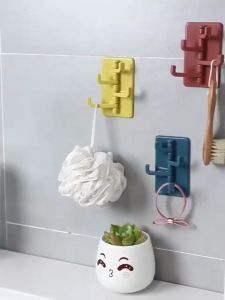 Móc Treo Đồ Hình Cây Thông Đa Năng 4 Chấu Treo Chìa Khóa Vật Dụng - Dán Tường Tiện Lợi