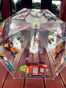 Japanese Style Fire Truck Engineering Team Transparent Childrens Umbrella Kindergarten Creative Cute Cartoon Baby Boys Umbrella