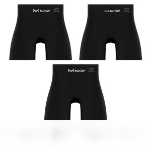 MiiOW | Womens Safety Pants Ice Silk Seamless Anti-Light Bottoming Underwear Two-In-One High Waist Short Length Nylon Spandex Blend