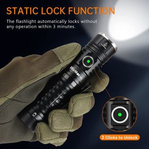 Wurkkos TS22 Rechargeable 21700 LED Flashlight XHP70.3 HCRI Powerful Max 4500LM IP68 with Reverse Charging for Hiking