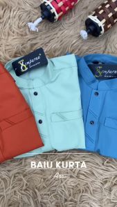 PG2 New Arrival Sempurna Baju Kurta Budak Warna Brick Orange Sage Green Ash Blue Olympic Olive Gold Slim Fit Cotton Baju Raya / KD