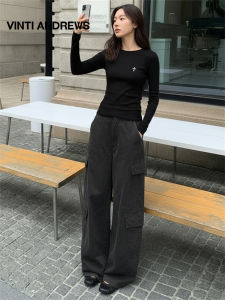 Spring Long Sleeve Fitted Slenderizing Top