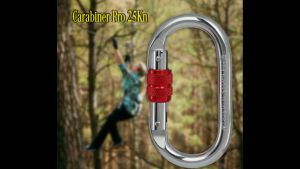 Móc leo núi chữ 0 hợp kim thép chịu lực 2500kg có ren khóa