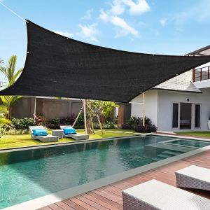 Large Area Black Shade Cloth with Grommets -90% Shading Rate - Ideal for Patio Balcony Pergola Greenhouse Chicken Coop