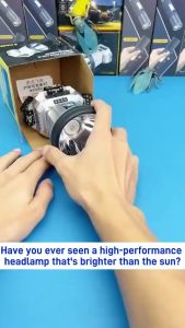 Super Bright LED Headlamp Flashlight: 9000KM Irradiation Distance & Waterproof Design