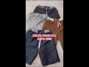 Celana Pendek Pria Tartan Motif Kotak-Kotak & Bahan Semiwoll