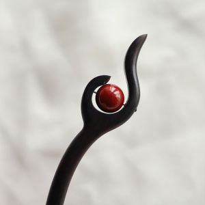 Black Ebony Hairpin Traditional Chinese Style Womens Fashion Hair Accessories for Qipao Updo Simple Daily Hairpin