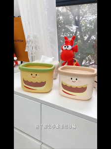 Thùng rác mini bàn làm việc phim hoạt hình bảng rác rác vật liệu PP lưu trữ Thùng rác hình dáng dễ thương trang trí phòng tiết kiệm không gian