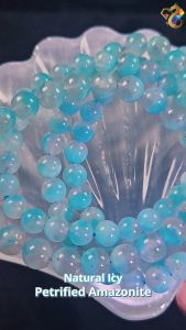 Graduation Grade Natural Icy Petrified Amazonite Bracelet