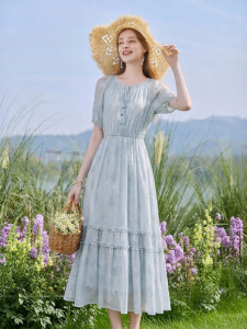 XIANGYING | Floral New Off-shoulder A-line Dress