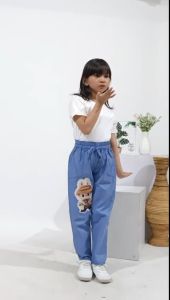 celana anak boneka labubu led 5-12 tahun