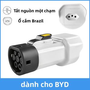 Cáp Sạc EVqiaoyi Type2 V2L 16A Nút Ngắt Nguồn Dành Cho Xe Năng Lượng Mới MG BYD Brazil Chiều Dài 15.1cm