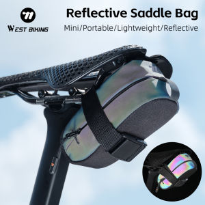 WEST BIKING Reflective Bicycle Saddle Bag 0.4L Mini Portable Cycling Tail Bag Lightweight Tool Bag MTB Road Bike Accessories