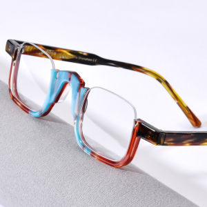 HEPIDEM กรอบแว่นตาแอซิเตต กึ่งไม่มีขอบวินเทจแว่นตาสี่เหลี่ยมย้อนยุคญี่ปุ่นทำด้วยมือแว่นตาวินเทจแว่นสายตา9352