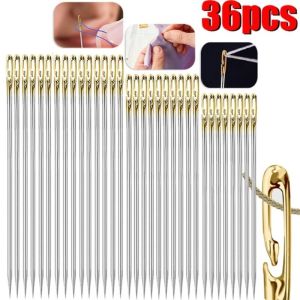 36pcs Manual Sewing Needle Sets with Various Sizes of Stainless Steel Fast Automatic Threading Needle DIY Household Kit