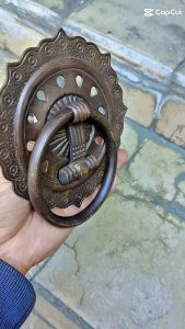 Handle Tarikan Pintu Gebyok Kuningan Antik Diameter 14cm