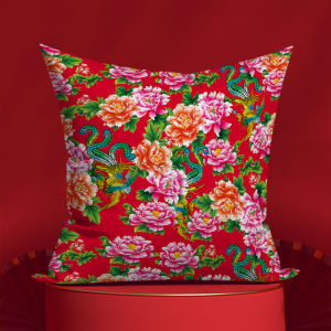 Nghệ Thuật Thủ Công Trung Quốc Hoa Lớn Vải Nhung Đệm Trang Trí Nhà Đệm Ghế Sofa Đệm Đầu Giường Đệm Ghế Sofa Đệm Trang Trí
