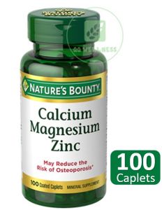 Natures Bounty Calcium Magnesium & Zinc with Vitamin D3 100 Caplets Immune Support and Supporting Bone Health