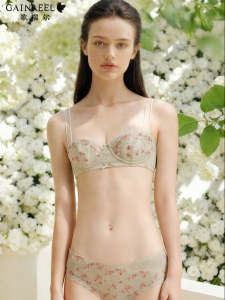 Gainreel | French Lace Gather Half Cup Small Chest Suitable Anti Nip Showing Comfortable Breathing Bra