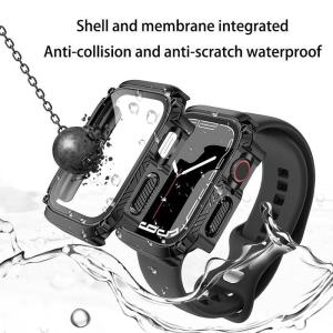 Cover+Glass For Apple Watch Series 8 7 6 5 4 SE SE2 Bumper Tempered Waterproof Screen Protector Shell for iWatch 45mm 41mm 40mm 44mm 49mm