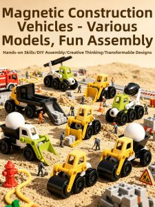 Yimi | Magnetic Assembling Engineering and Fire Truck Toy Set