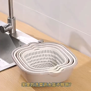 8PCS Kitchen Sink Vegetable Drainer Fruit Basket for Multifunctional Stackable Washing Basin Drain