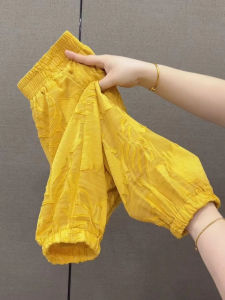 Summer New Arrival Drape Cool Pants High Waist Cropped Pants Womens Lace Crocheted Flower Cut Out Burnt Flower Air Conditioning Pants Shake Pants