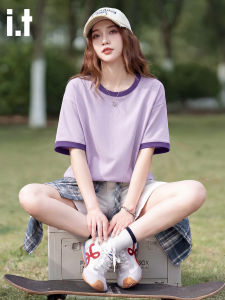 FINGERCROXX | Contrast Color American Style Cotton T-Shirt