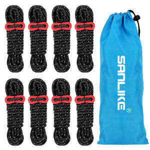 Sanlike dây Lều phản quang cho lều 8 pcs 4 mét cho lều với Retro-phản chiếu chủ đề Lều Dòng đa chức năng thể thao ngoài trời Cắm Trại Đi Bộ Đường Dài Phụ kiện lều