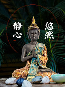 Thailand Buddha Ornament Sakyamuni Buddha Head Living Room Entrance Southeast Asian Style Thai Hotel Restaurant Decorations