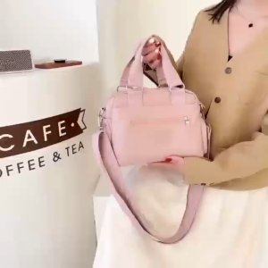 JOANNA BAG #25833 KOREAN NYLON FASHION 2WAY MULTI POCKETS HANDBAG WITH SLING SHOULDER STRAP FOR WOMEN