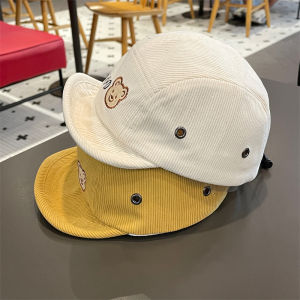 Korean Style Corduroy Baby Baseball Cap Spring Autumn New Style Casual Versatile Soft Brim Duckbill Hat for Babies Boys Girls