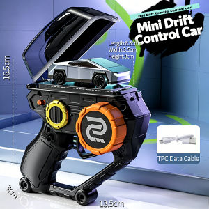 1:64 Mini Drift RC Racing Car with Storage Controller 2.4GHz Remote Control Car with LED Lights Portable Pocket RC Toy for Kids Boys Birthday Gift