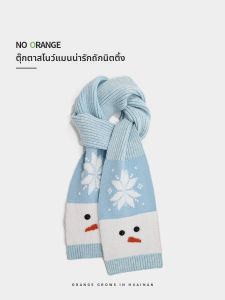 NOTHAVEORANGE | Khăn Quàng Len Mẫu Mới Hình Người Tuyết Đáng Yêu Ấm Áp cho Mùa Thu