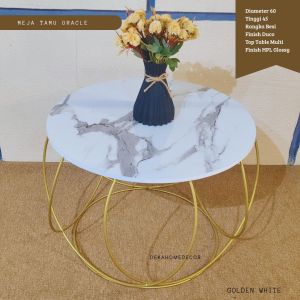 MEJA TAMU MINIMALIS ORACLE / MEJA BULAT / MEJA KOPI / COFFE TABLE / MEJA RUANG TAMU / MEJA TAMU INDUSTRIAL / MEJA GRANIT / MEJA MINIMALIS