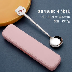 ช้อนสตีลไนไตรป์ 304 ด้ามยาว ลายการ์ตูนน่ารัก ช้อนตัก ช้อนตักของเด็ก อุปกรณ์อาหารสำหรับเด็ก อุปกรณ์เสริม