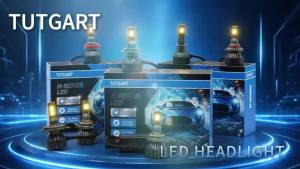 TUTGART LED H1 H4 H7 H11 HB3 HB4 HIR2 Car Headlight H-Series 12/24V 120W Max Power Bight 6000K White High Low Beam High Lumens